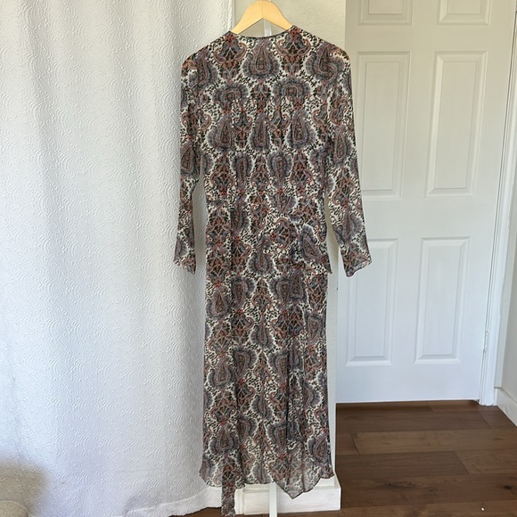 NWOT Veronica Beard Sazan Long Sleeve Handkerchief Hem Paisley Dress - Picture 7 of 9